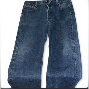 Vintage Levi's 501 Button Fly Made in USA Straight Leg Denim Jeans W38 L34